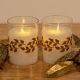 thumbnail image 4 of LumaBase Battery Operated LED Glass Candles with Moving Flame - Set of 2 (Silver Garland), 4 of 11