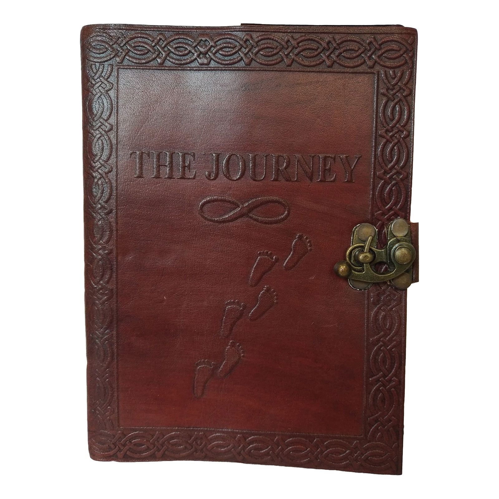 Madosh Leather Bound Office Diary The Journey Plain Pages Brown Notebook Personal Journal For Students