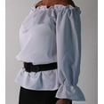thumbnail image 4 of Making Believe Womens Long Sleeve Peasant Gypsy Blouse, White, X-Large, 4 of 5