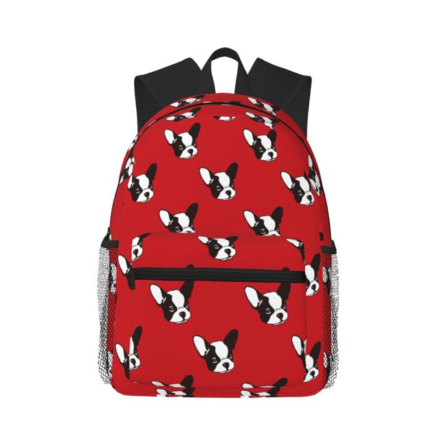 Disketp Bulldog Red Mochila Ligera Clásica con Múltiples Bolsillos, Mochila Casual para Hombre y Mujer, Ideal para Escuela, Trabajo y Viajes