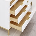 thumbnail image 6 of Water Creation Bristol 60"W Wood Double Bathroom Vanity in Pure White & Gold, 6 of 7