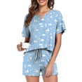 thumbnail image 4 of DreamFish Womens Pajama Sets 2 Piece Summer Ladies Short Sleeve Lounge Sleepwear with Pockets PJ Set, 4 of 6