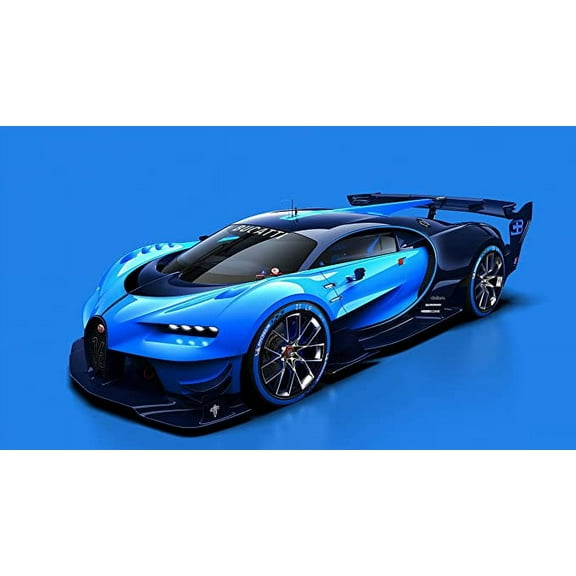 Iconic Arts Supercar- Bugatti Vision Gran Turismo Laminated 24x36 Poster