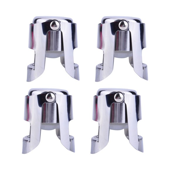 4 - Piece Set of Reusable Stainless Steel Champagne Stoppers