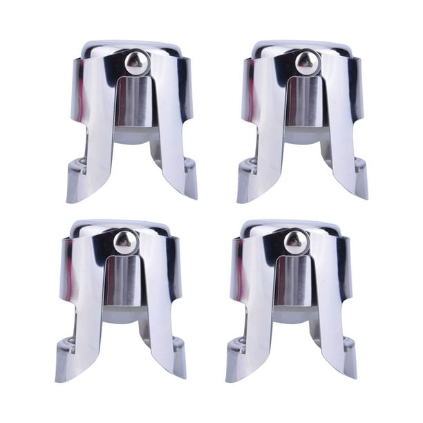 Tapones Para Champán 4 Tapones Para Botellas De Acero Inoxidable Para Champán Espumoso Tapón Reutilizable De Acero Inoxidable Rojo