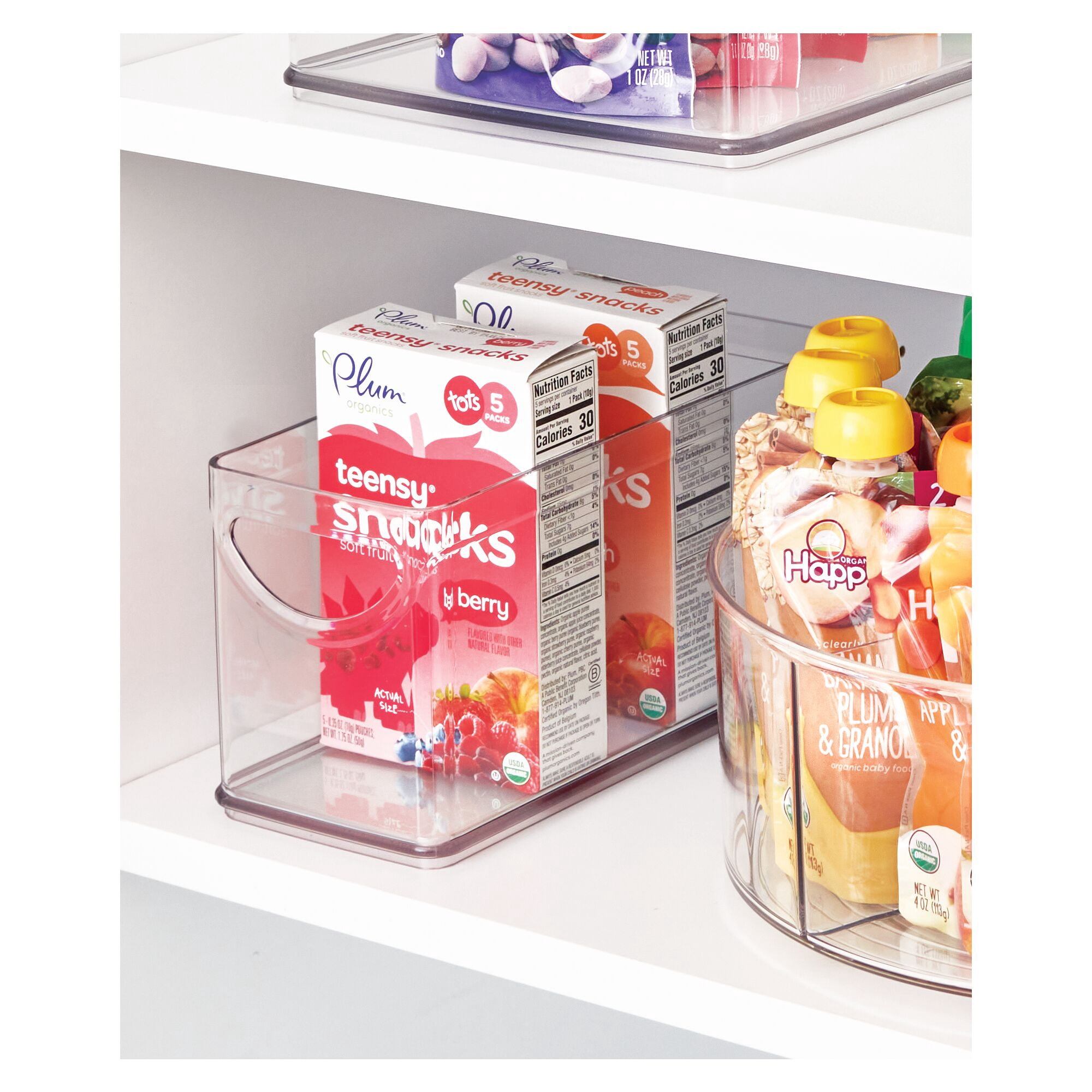 iDesign Plastic Cabinet and Pantry Storage Bin with Handles, Clear