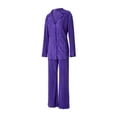 thumbnail image 4 of Franhais Women’s Casual 2 Piece Outfits, Long Sleeve Button Down Pleated Shirt + Pants Set, 4 of 9