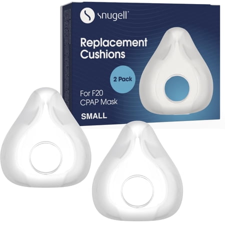 Snugell Replacement Cushion for CPAP Masks, 2-Pack - Compatible with ResMed AirFit F20 - Soft & Secure Seal - Reduces Pressure Points & Minimizes Mask Leaks - Small