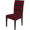 thumbnail image 3 of Christmas Chair Covers Set of 4,Red Green Tartan Plaid Scottish Spandex Stretch Dining Room Chair Cover,Removable Washable Kitchen Parsons Chair Covers Seat Slipcovers, 3 of 6