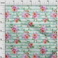 thumbnail image 2 of oneOone Cotton Silk Fabric Stripe|Watercolor Leaves & Peony Floral Fabric Prints By Yard 42 Inch Wide, 2 of 4
