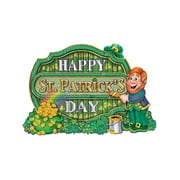 12" x 17" Happy St Patricks Day Sign With Leprechaun Decoration