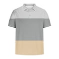 thumbnail image 4 of Camisa Casual de Impresión de Gradiente de los Hombres, Top de Solapa de Manga Corta en Tela de Malla Ligera para el Aire Libre Y el Ocio, Blusa de Suéter Elegante, 4 of 9