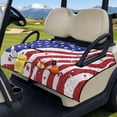 thumbnail image 3 of Whosucclay Faded Flag Stripes Golf Cart Seat Cover 4 Convenient Pockets Golf Cart Seat Covers, Breathable Soft for 2 Person Carts Club Car EZGO, 3 of 9