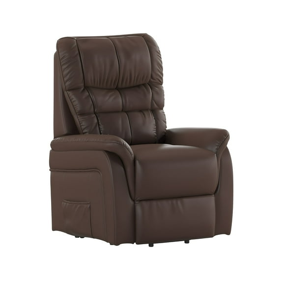 Flash Furniture HERCULES Series LeatherSoft Remote Powered Lift Recliner Cognac (CH153062LCGNLEA)