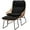Black/Beige, variant on Tappio 3 PCS Wicker Papasan Egg Chair, Outdoor Patio Basket Lounge Chair Indoor Oversized Egg Lounger with Thick Cushion and Table for Living Room Bedroom Balcony Porch, Beige
