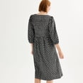 thumbnail image 2 of Womens Croft & Barrow 3/4 Sleeve Smocked Challis Dress Color: Red Scroll Paisley Size: SMALL, 2 of 4