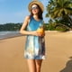thumbnail image 3 of Fotbe Blue Sky Winged Cat Vestido de Verano sin Mangas para Mujer – Vestido Midi Línea A, Estilo Camiseta Floral, Vestido Playero Casual y Fluido, 3 of 7