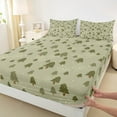 thumbnail image 3 of Feelyou Kids Christmas Twin Sheet Sets, Cartoon Xmas Tree Twin Fitted Sheet, Glitter Stars Print Flat Sheet, Lightweight Room Decor,3-Piece, 3 of 7