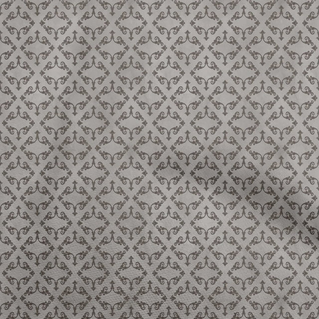 oneOone Velvet Gray Fabric Asian Baroque Craft Projects Decor Fabric Printed By The Yard 58 Inch Wide