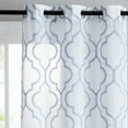 thumbnail image 3 of VCNY Home Charlotte 2-Piece Blue Quatrefoil Sheer Curtain Set, 38" x 96", 3 of 5