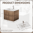 thumbnail image 6 of Erinnyees 24" Natural Floating Bathroom Vanity Cabinet - Features Wall-Mounted Design, Ceramic Sink, and 2 Fluted Drawers with Concealed Handles, 6 of 8
