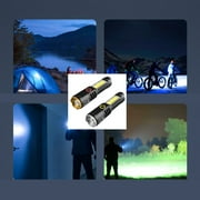 Gecheer Rechargeable Flashlight High Brightness Dual Light Source Adjustable Focus Portable USB Telescopic Lamp for Night Camping Fishing