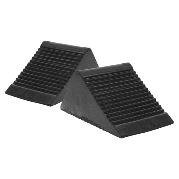 Tineasur 2-Pack Black Heavy Duty Rubber Wheel Chocks Non- Tire Stops for Cars, Trucks, RVs and Trailers Portable Safety Blocks