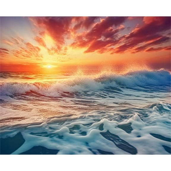 Puzzles For Adults 500 Pieces Sunset On The Ocean Waves Formation Wooden Educational Games For Family Friend Home Decor  Jigsaw Puzzle Funny Wall Art Gift