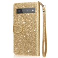 thumbnail image 4 of Case for FOXDOCK Google Pixel 6a Glitter Zipper Wallet Case with Short Hand Strap, 4 of 4