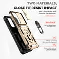thumbnail image 3 of Swarich For Galaxy A32 5G Case with Slide Camera Cover Drop Tested Military Grade Heavy Duty Protective Sturdy Rotate Ring Kickstand Phone Case for Samsung Galaxy A32 5G 6.5" 2021,Gold, 3 of 8
