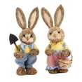 thumbnail image 3 of Straw Woven Easter Bunny 2Pcs Window Wedding Props Home Decoration Multicolor Standing Bunny Figurine, 3 of 19