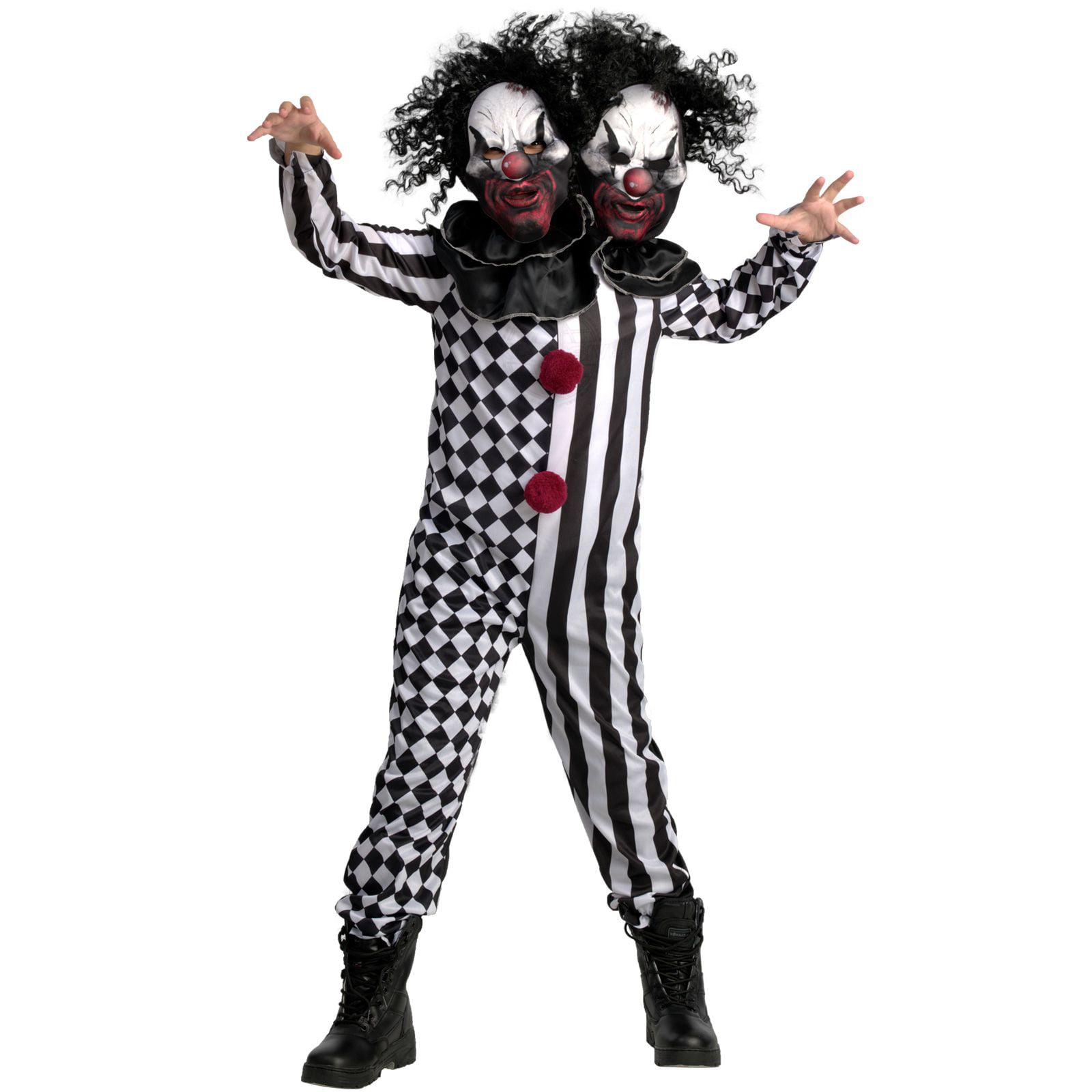 Morph Kids 2 Headed Killer Clown Costume Boys Girls Scary Halloween Halloween Multi-color S - image 2 of 7