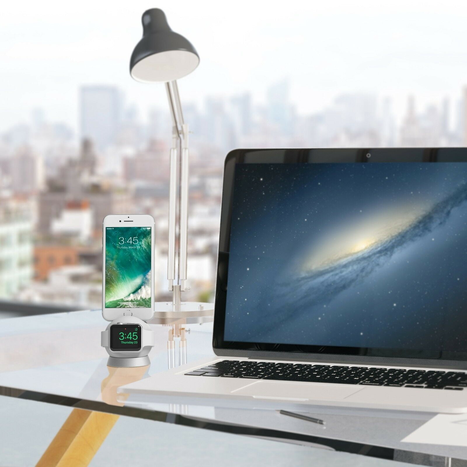 iOttie OmniBolt Apple Watch iPhone Charging Stand Silver