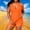 Orange, variant on RYDCOT Women's Plus Size Halter Tankini Swimsuit with Adjustable Straps and Built-in Padding, Solid Color Watermelon Red
