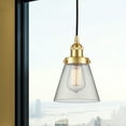 thumbnail image 4 of 616-1PH-AB-G62 Innovations Lighting Cone - 1 Light Mini Pendant In Industrial Style-9.5 Inches Tall and 6.25 Inches Wide-Antique Brass Finish-Clear, 4 of 7
