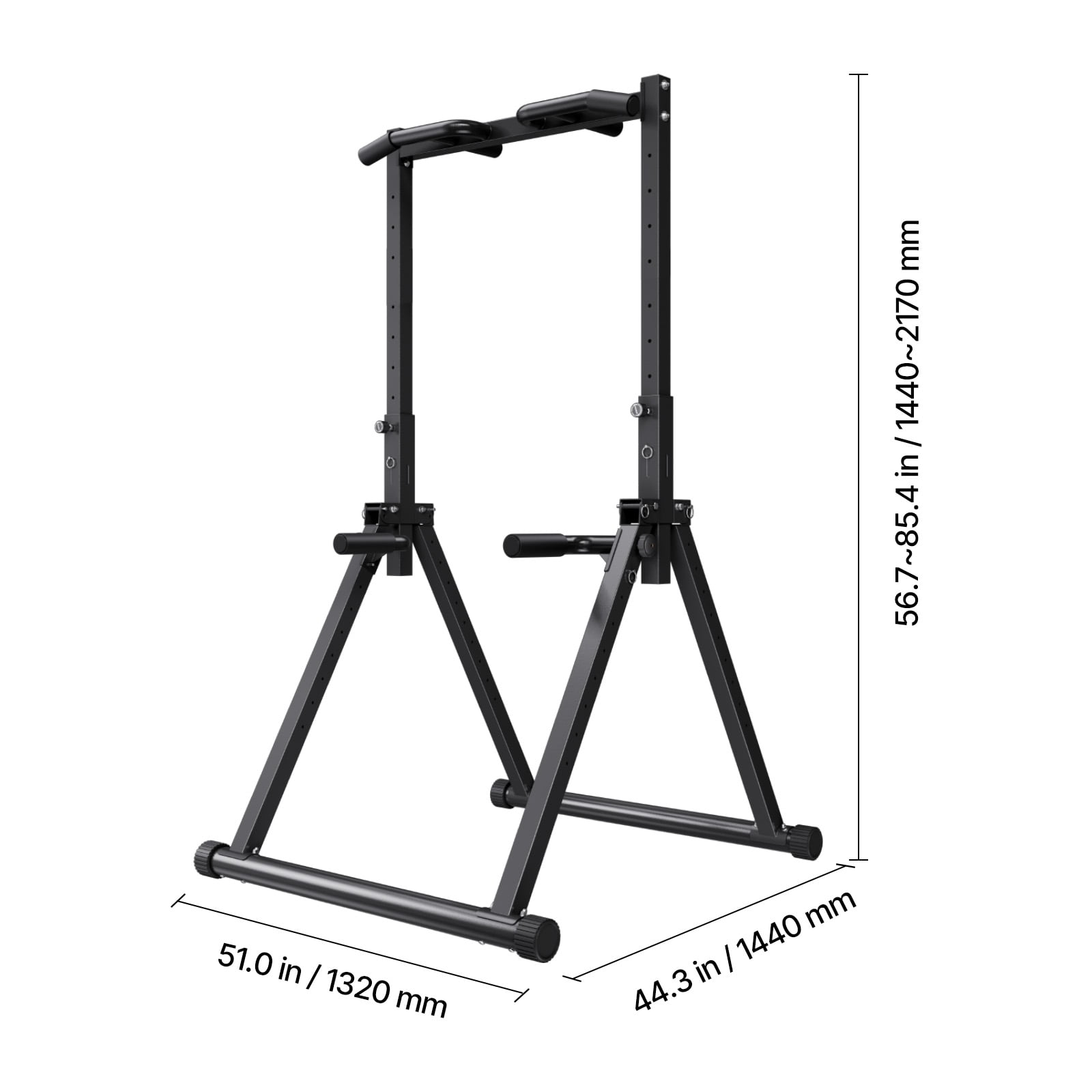 VEVOR Pull Up Bar, 330LBS Capacity Portable Pullup Bar Station, Pullup Bars Free Standing with Triangular Structure & Heavy-Duty Steel Tube, 9 Level Height Adjustment Gravity Fitness for Arms, Back