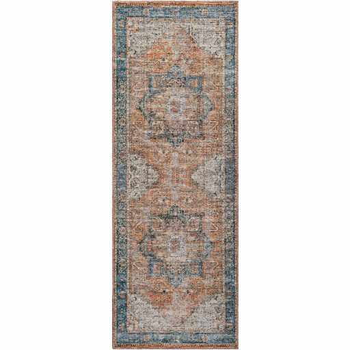 BoutiqueRugs Cayanguan Traditional Runner Rug - Machine Washable - Dark Red, Blue, Green - 2'7" x 12' Runner