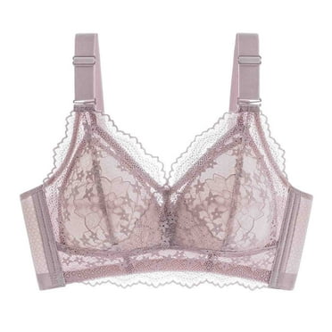 XFYSSS Woman Solid Color Comfortable Hollow Out Perspective Bra Underwear Lace No Rims Large Size Underwear Everyday Bras