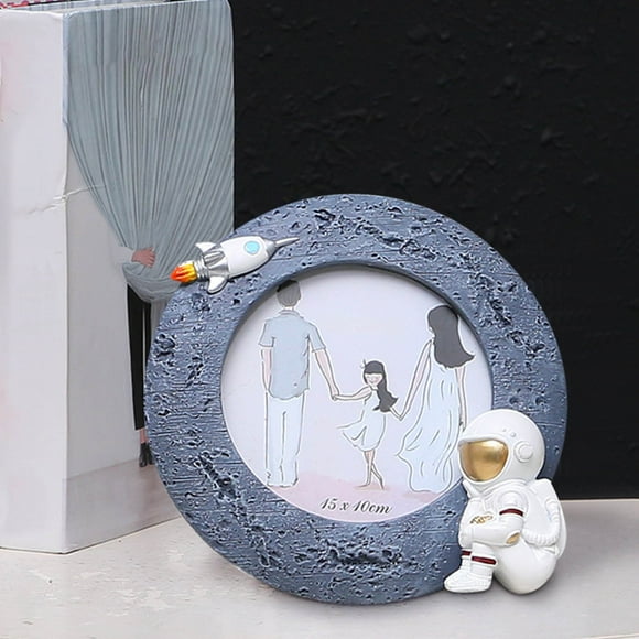 Picture Frame With Astronaut Figurine Table Photo With Spaceman Model Decorative Photo Frame For Birthday Party