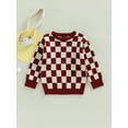 thumbnail image 2 of GXFC Little Girls Boys Fall Sweaters Clothes 6M 1T 2T 3T 4T 5T Kids Long Sleeve Plaid Knit Pullovers Tops Autumn Sweaters Clothing for Children Boys Girls, 2 of 9