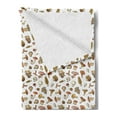 thumbnail image 2 of Cartoon Soft Flannel Fleece Throw Blanket, Mushrooms Scattered on a Plain Background Nursery Design, Cozy Plush for Indoor and Outdoor Use, 50" x 70", Redwood Burnt Sienna, by Ambesonne, 2 of 5