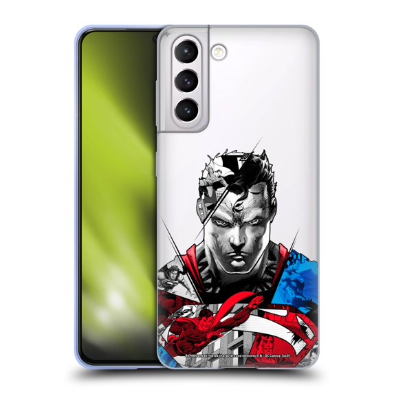 Head Case Designs Officially Licensed Superman DC Comics 80th Anniversary Collage Soft Gel Case Compatible with Samsung Galaxy S21 5G