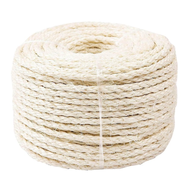 LOVEVER Natural Sisal Rope for Cat Scratching Post Tree Tower Replacement Repair and Replace DIY Hemp Twine Rope for Kittens Shelves Furniture Window Bed Perch Hammock Cave