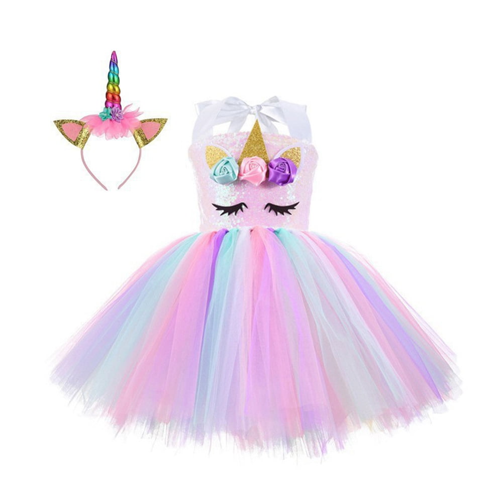 GYRATEDREAM Flower Girls Unicorn Costume Pageant Princess Party Dress 1