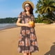 thumbnail image 4 of Easygdp Beautiful Fox para Vestido Transpirable de Mujer, Vestido Suelto de Manga Corta con Pliegues y Bolsillos para el Verano, 4 of 6