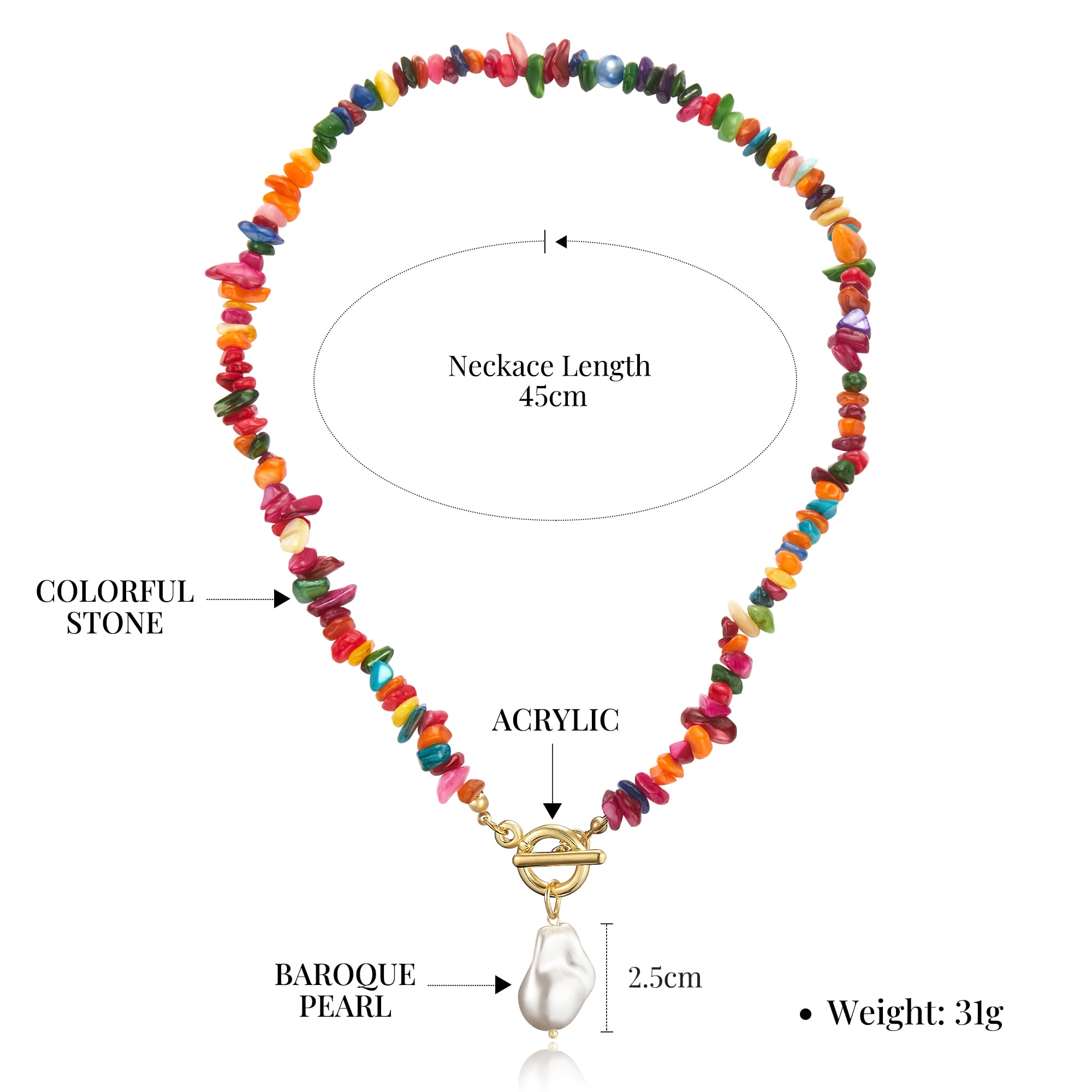 Zeelina Y2k Beaded Choker Necklace Rainbow Seed Bead Necklaces Chains  Summer Beach Party Neck Chain Jewelry Accessories for Women and Girls: Buy  Online at Best Price in UAE - Amazon.ae