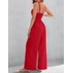 thumbnail image 3 of Monos AGERWAY, elegantes, de verano, con cuello en V, rojo torcido para mujer, 3 of 7