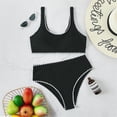 thumbnail image 6 of Girls Swimsuit Crisscross Tie Back Bikini Sets Two Piece Bathing Suit Kids Swimwear Size 8-14 Years(Black,10Y), 6 of 9