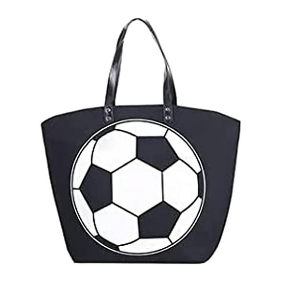 Women's Soccer Tote Bag - Oversized Canvas Beach Bag for Sports,Shopping & Work - Casual & Practical Carryall