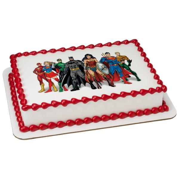 Justice League Edible Cake Topper Image